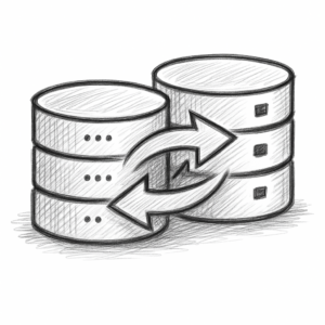 Icon für High Availability mit zwei PostgreSQL-Datenbanken und Failover